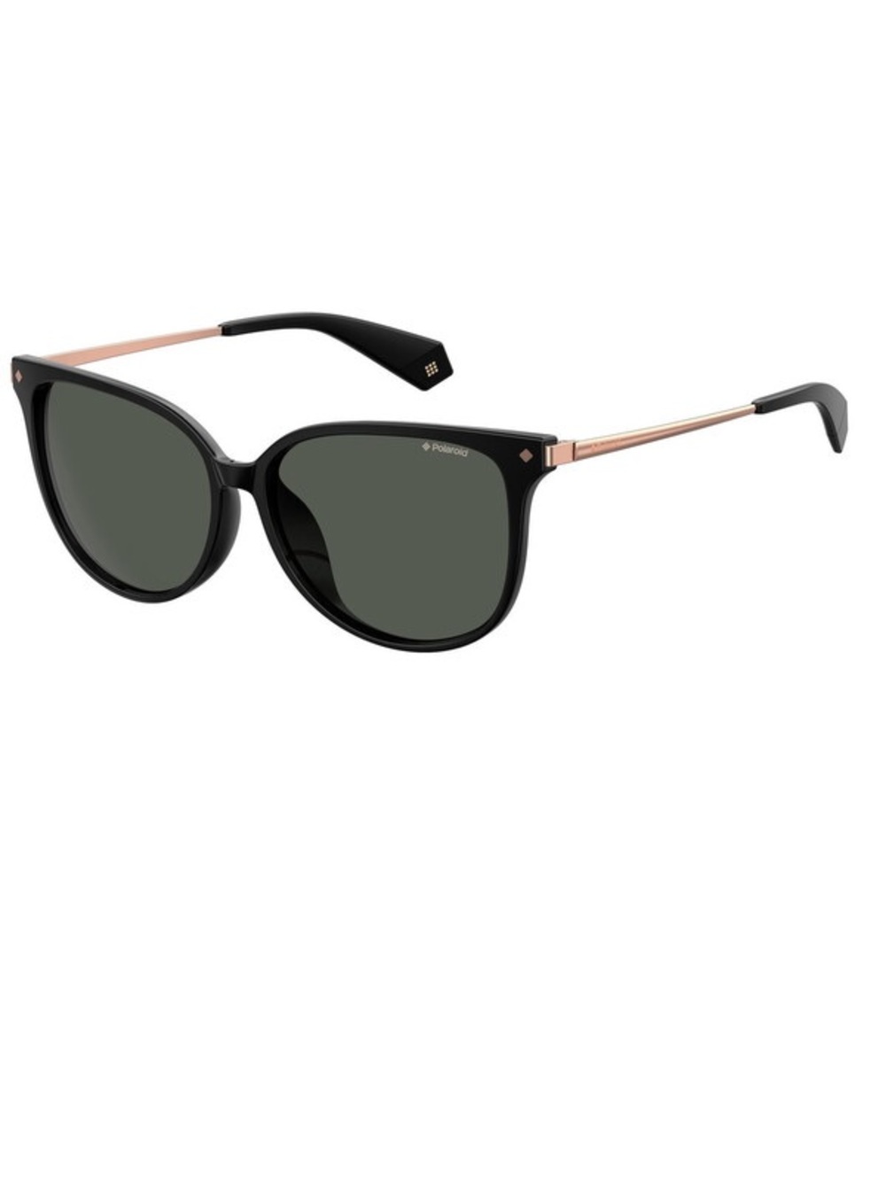 Polaroid Women’s Black Frame Sunglasses with Rose Gold Temples